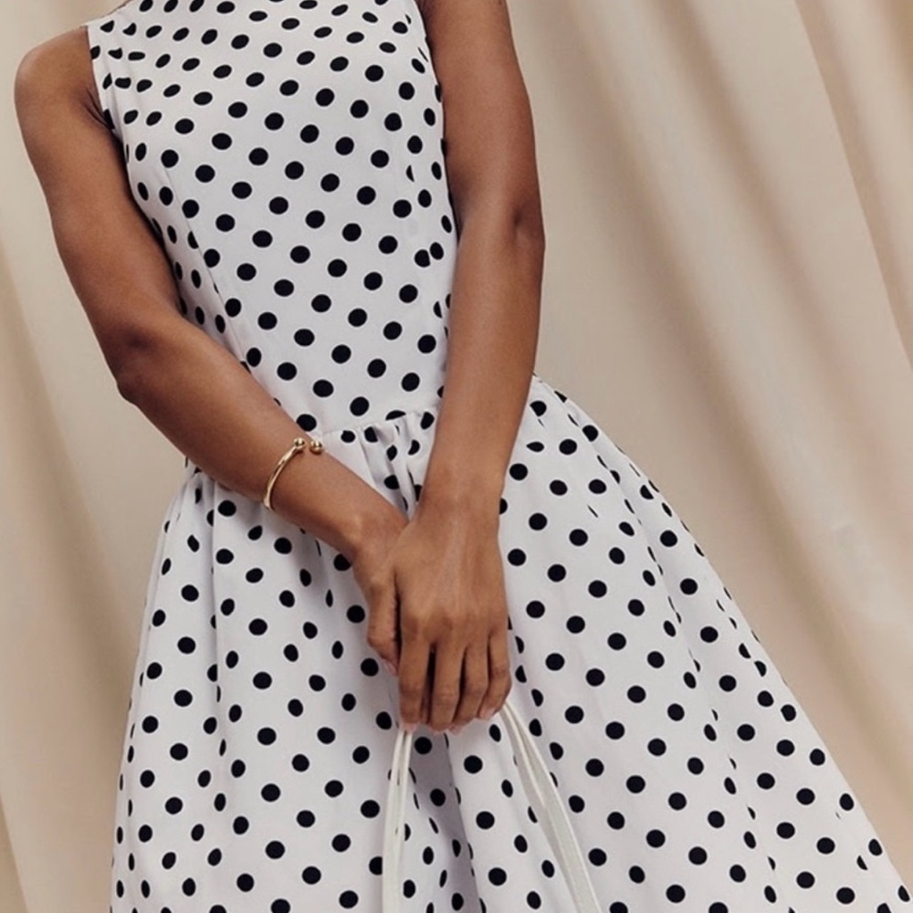 PrettyLittleThing Black and White A-Line Midi Dress